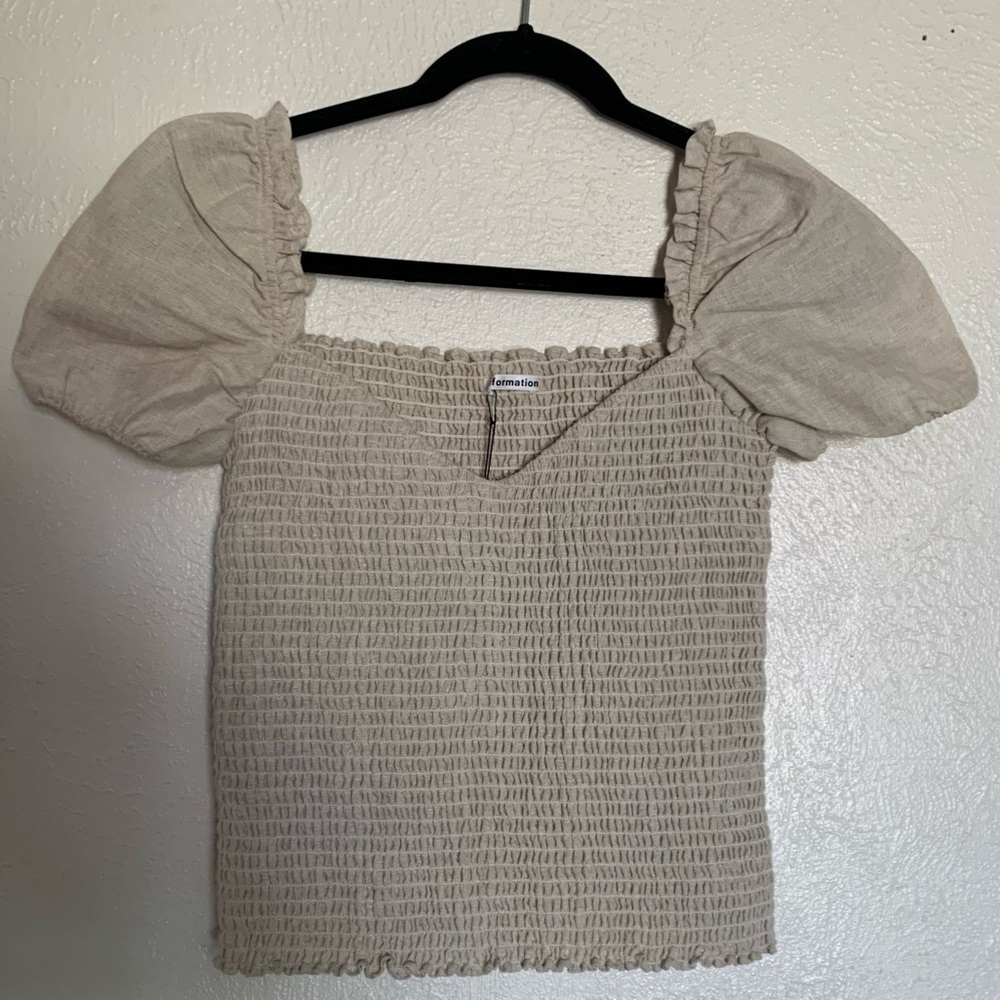 NWOT Reformation Juliet Linen Top in sz MEDIUM - Picture 3 of 6